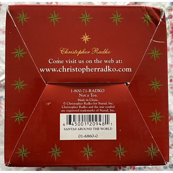 Vintage CHRISTOPHER RADKO "Santas Around the World" Holiday Christmas Ornament - Picture 6 of 6